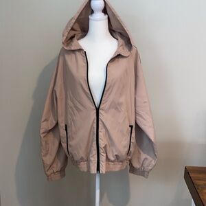 Forever 21 Taupe Hooded Windbreaker Type Jacket